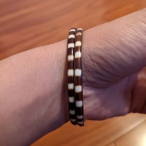 Tortoise stripe enamel bracelets bangles bundle